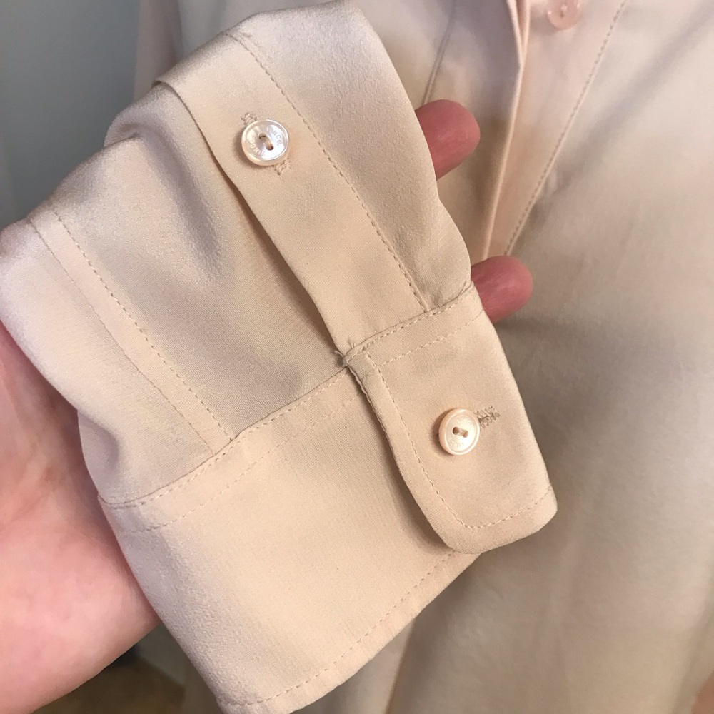 VINCE 100% Silk Blush Pink Popover Round Hem Tunic Blouse 6 - Picture 7 of 8